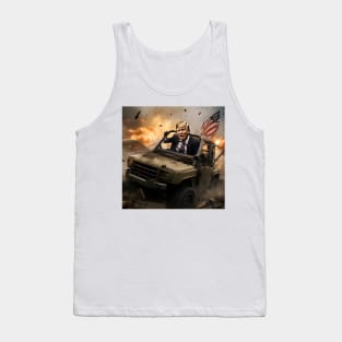 Trump riding car on construction site Tank Top